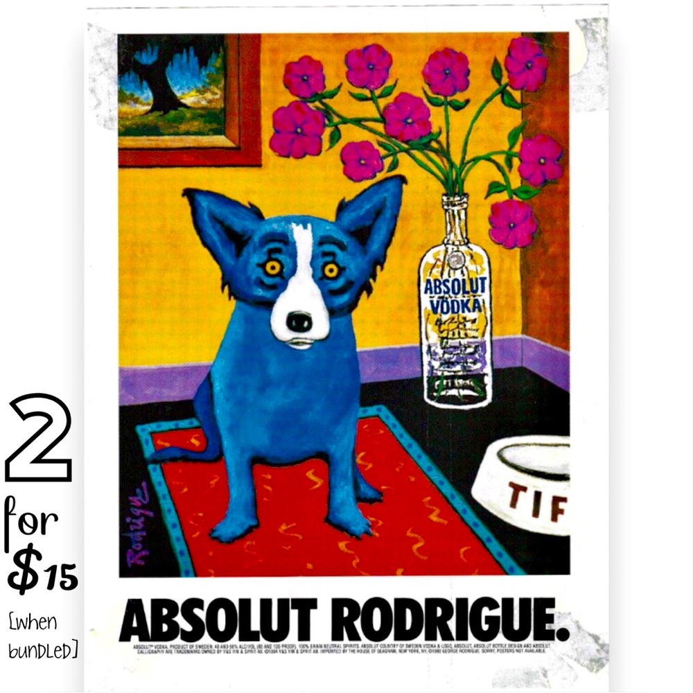 🟢[Absolut Vodka] ABSOLUT RODRIGUE Original 1994 Vintage Magazine Advertisement